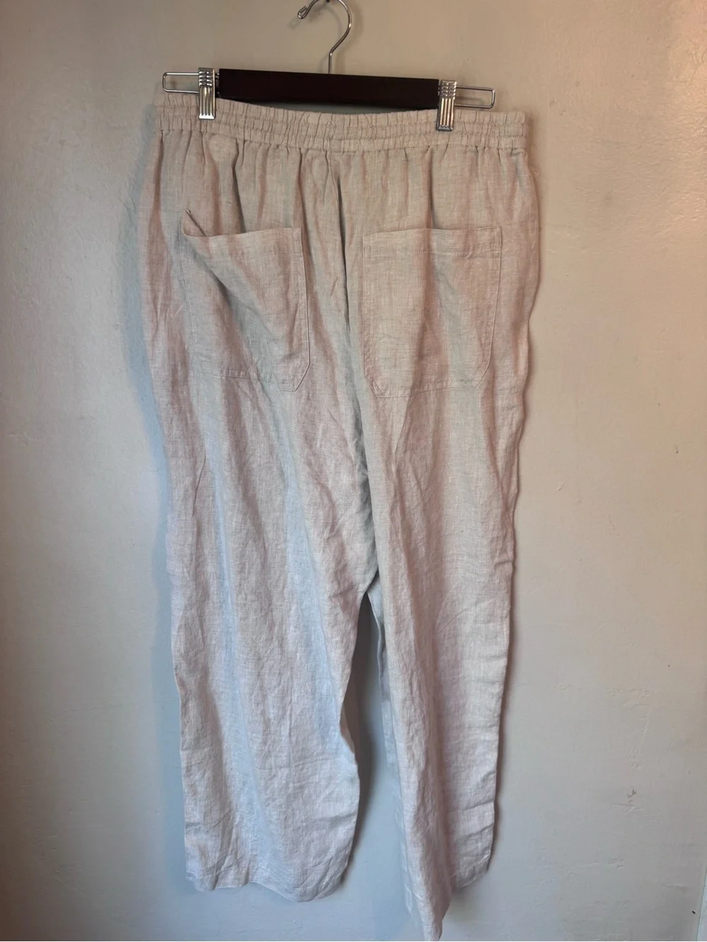 Banana Republic Light Beige Linen-Blend Drawstring Chinos
